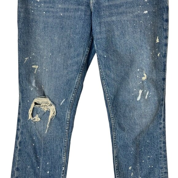 Abercrombie And Fitch Mom Jeans Womens 27 High Rise Paint Splatter Distressed - Picture 7 of 12